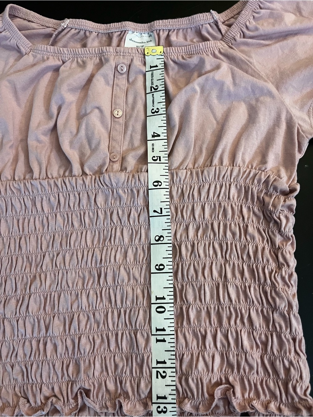 Girls Mauve Smocked Short Sleeve Top - Picture 4 of 4